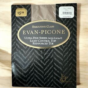 Evan-Picone Vintage 80’s Pale Smoke Ultra Fine Sheer Pantyhose Light Control Top